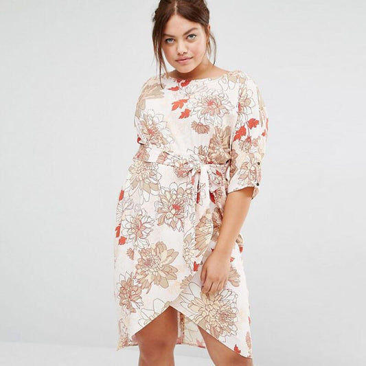 Floral Print Wrap Dress
